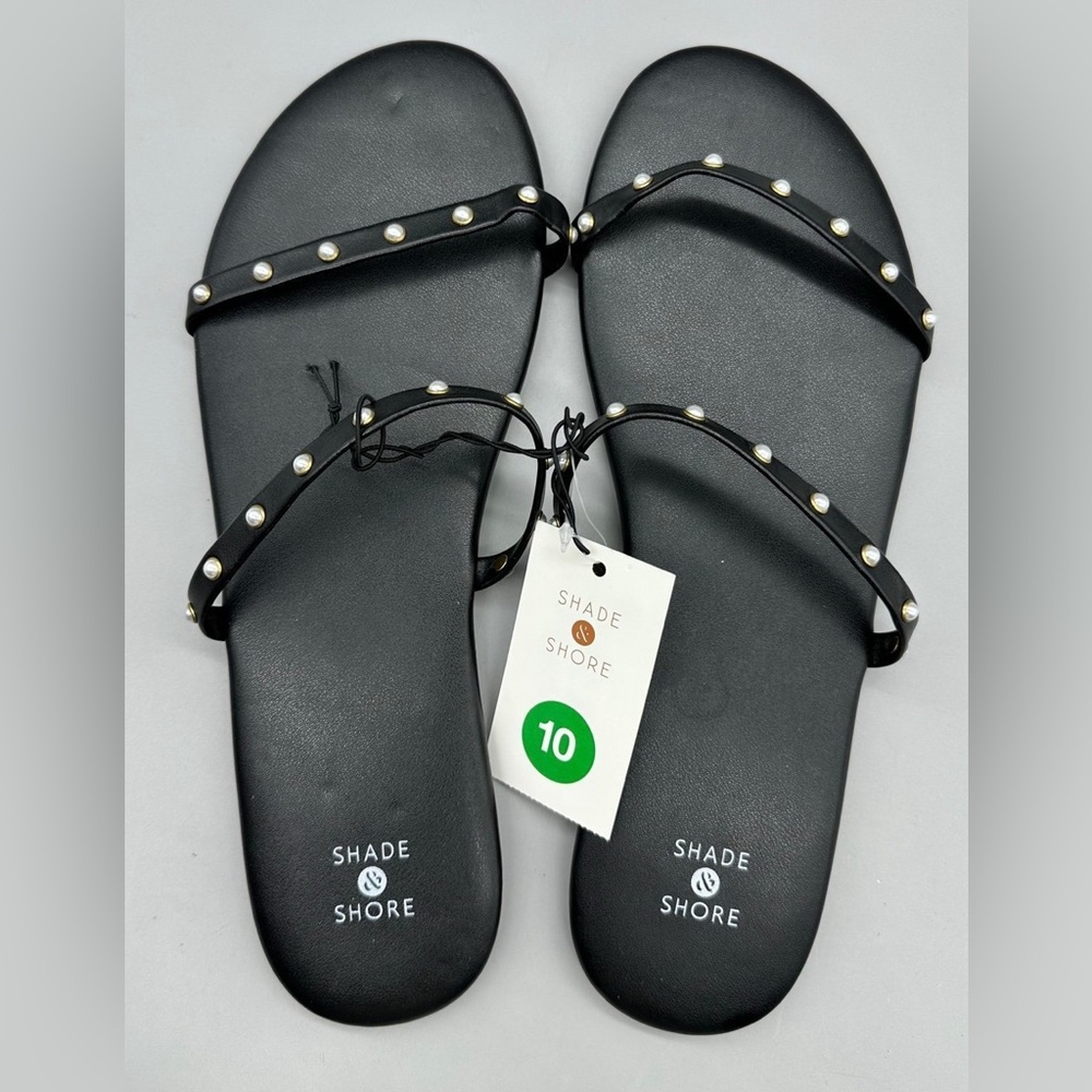 Shade & Shore Women's Black/Indi Slide Sandals, Shoes - Multiple sz. Avail